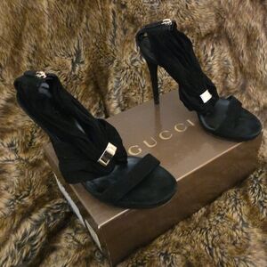 Gucci Black Velvet Women's Heels